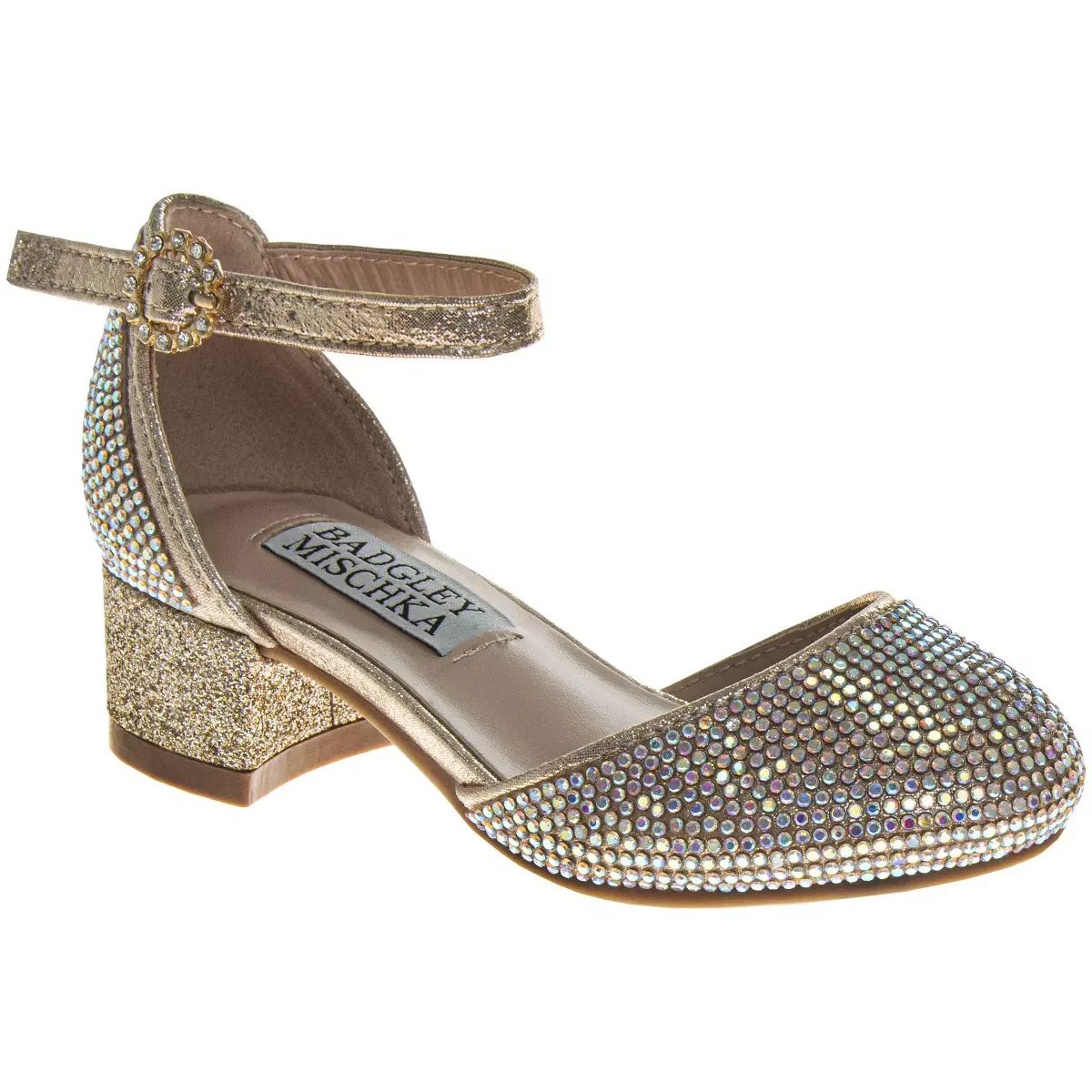 Детские туфли для девочек с пряжкой Badgley Mischka, Gold