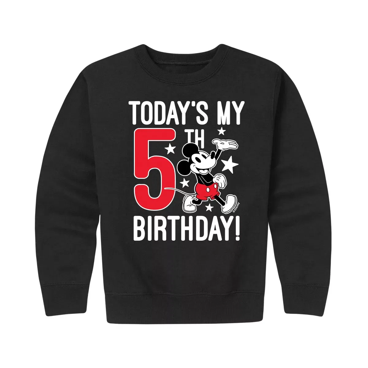 Детское худи с принтом Today's My 5th Birthday Disney, Черный