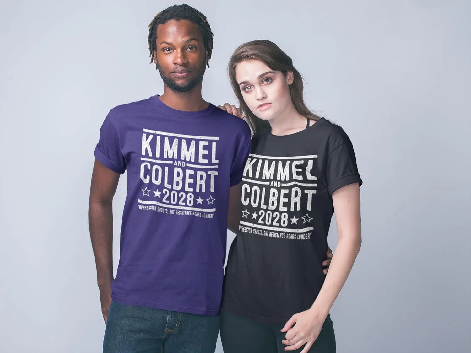 Футболка с принтом Kimmel and Colbert 2028, Black — фото 2