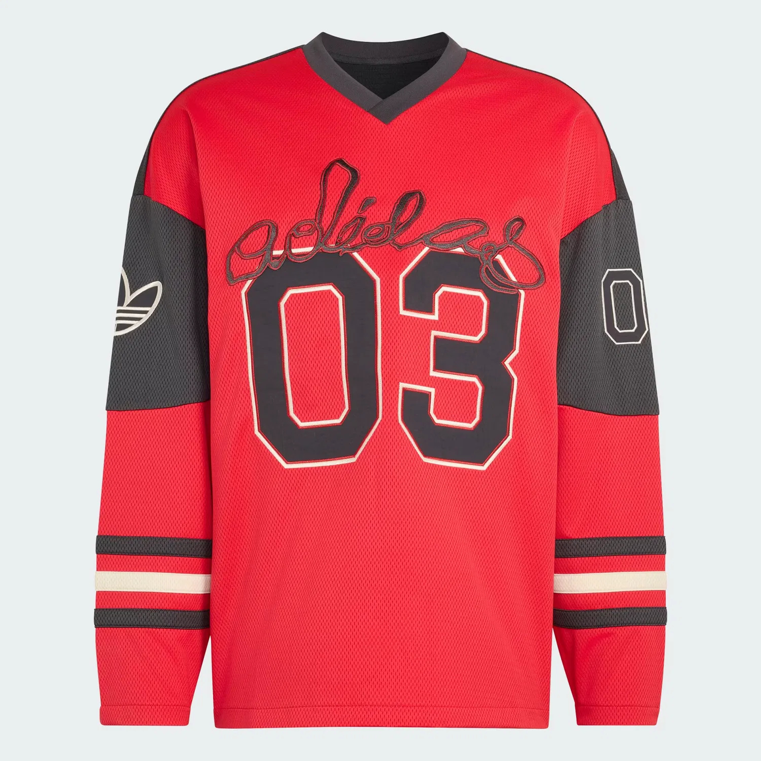 Мужское джерси с длинными рукавами свободного кроя Originals Hockey Long Sleeve Jersey Adidas Originals, рубиновый — фото 4