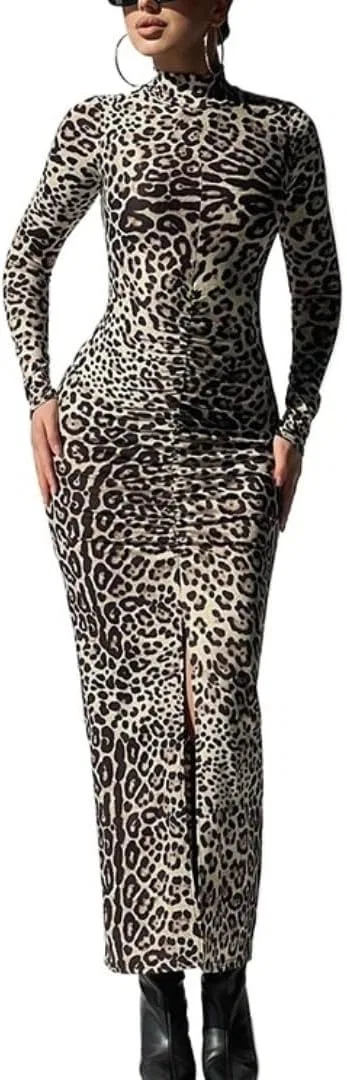 Женское платье с леопардовым принтом A-LINE, Leopard