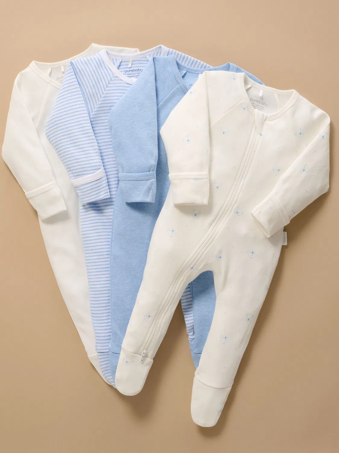 Комбинезон-слип Purebaby, Pale Blue — фото 4