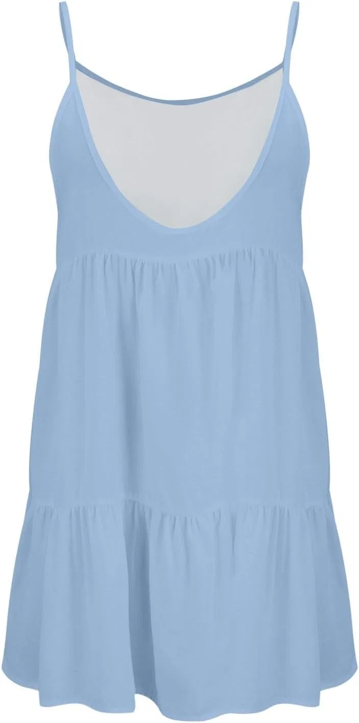 Женское летнее платье на бретелях с цветочным принтом Sundresses, Light Blue — фото 4