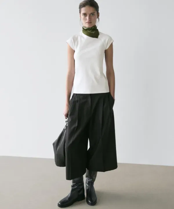 Футболка с коротким рукавом реглан из хлопка, Massimo Dutti — фото 4