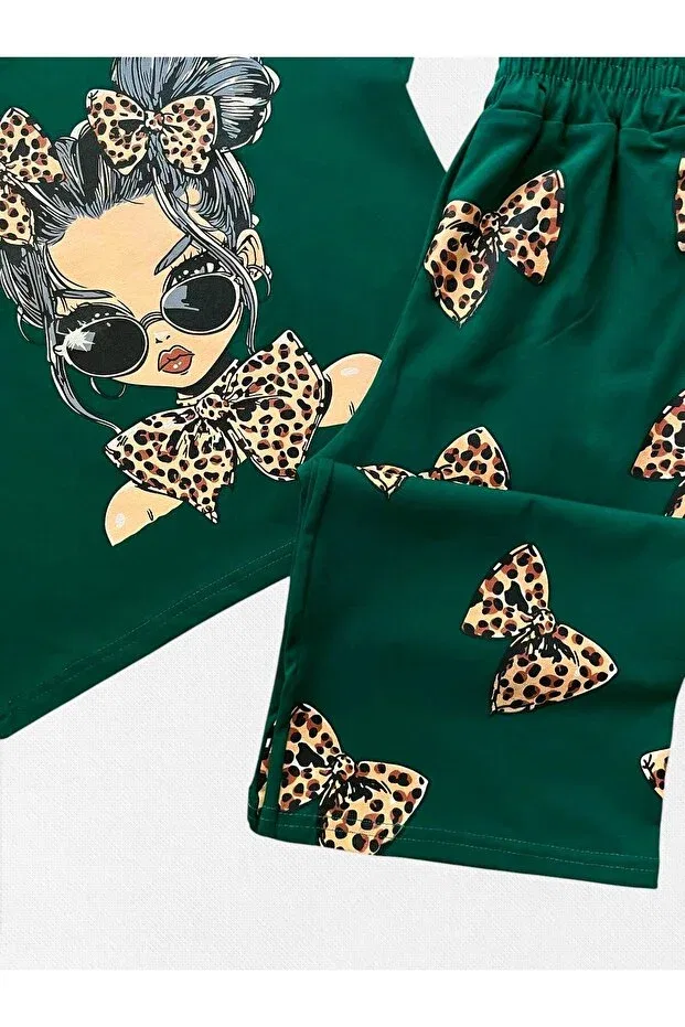 Детский спортивный костюм для девочек с принтом Fil Kids, Green — фото 4