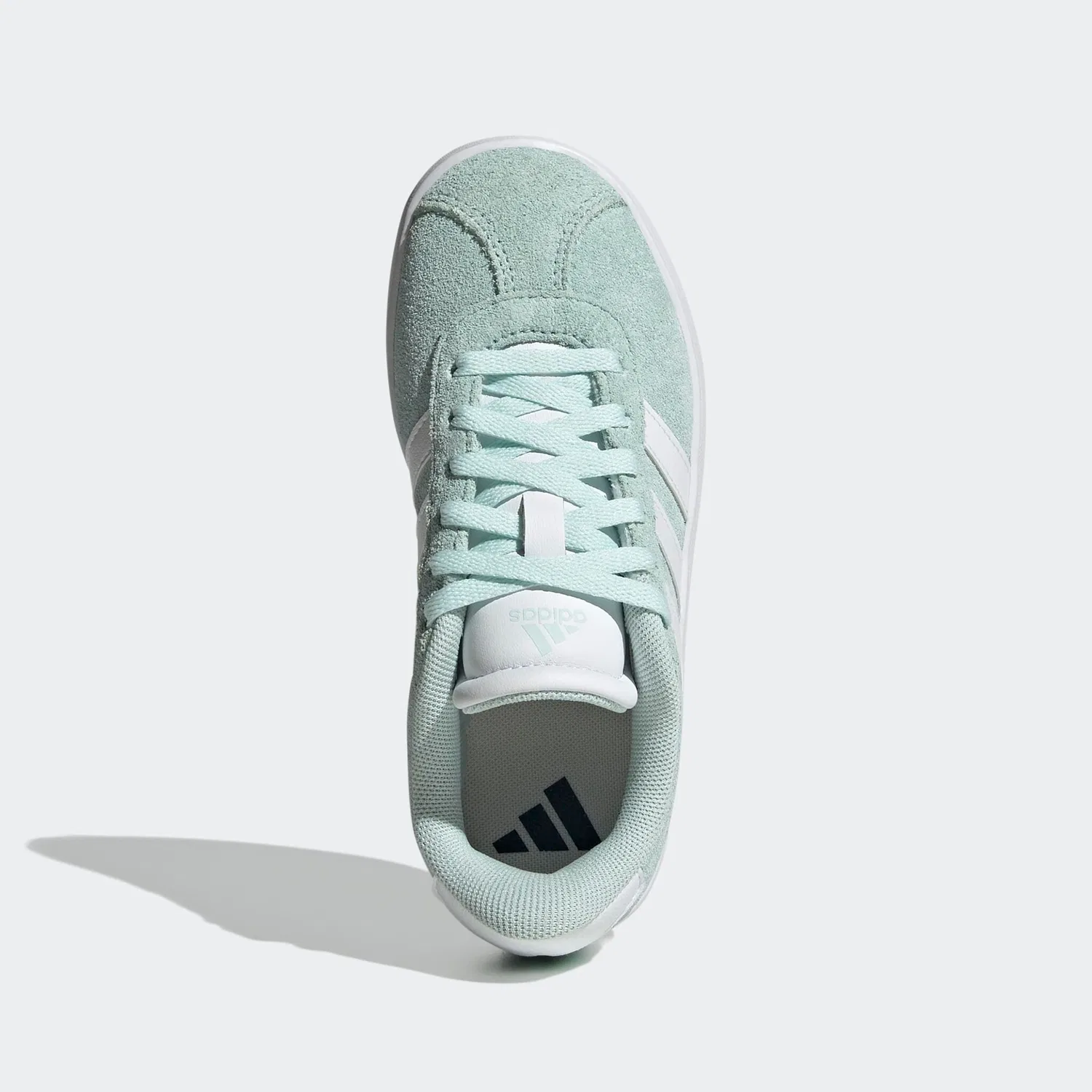 Детские кроссовки из замши с амортизацией VL Court 3.0 Adidas, Halo Mint/Ftwr White/Core Black — фото 4