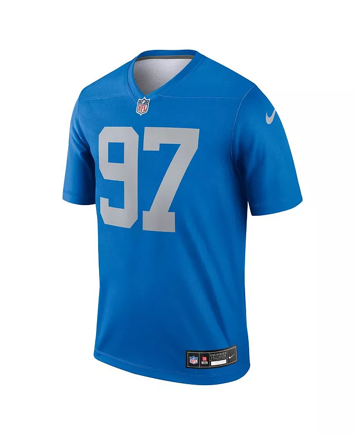 Мужская футболка для тренировок Aidan Hutchinson синяя Detroit Lions Alternate Legend Player Performance Top Nike — фото 3