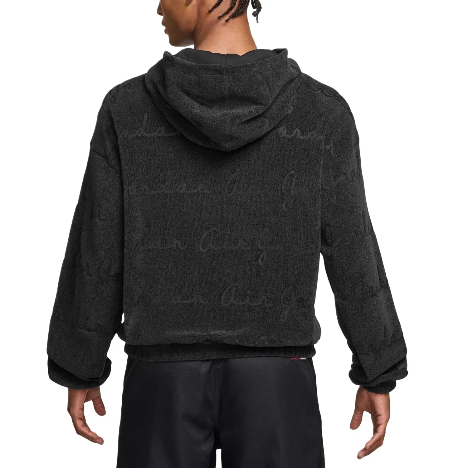 Мужское худи с жаккардовым принтом Air Jordan Flight Jacquard Pullover Hoodie, черный — фото 2