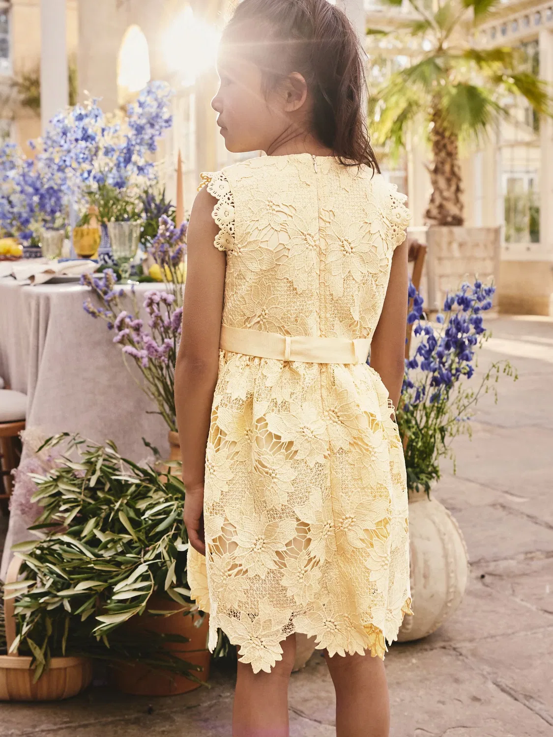 Платье кружевное Yellow Lace Occasion Dress Next, желтый — фото 3
