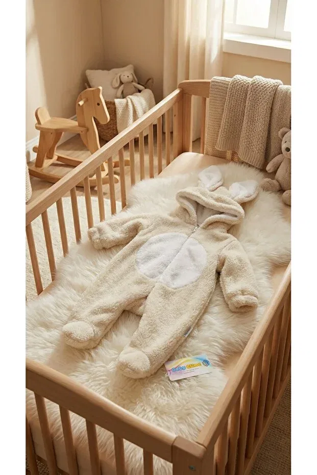 Детский комбинезон из плюша с длинным рукавом Named Plush Winter Baby Romper Bebek_Iklimi, Nude Color — фото 4