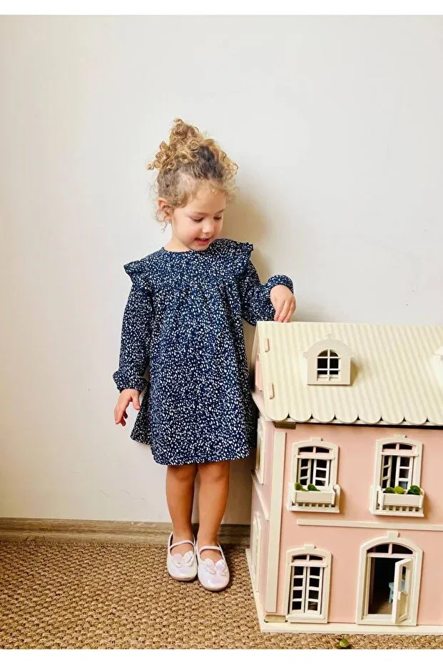 Детское платье для девочек с принтом Boutique Sirena, Navy Blue