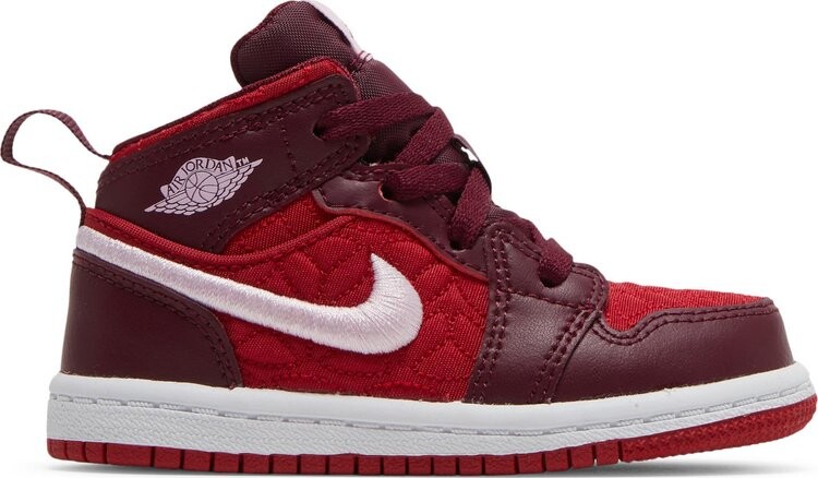 

Кроссовки Air Jordan 1 Mid SE TD Red Quilted, красный