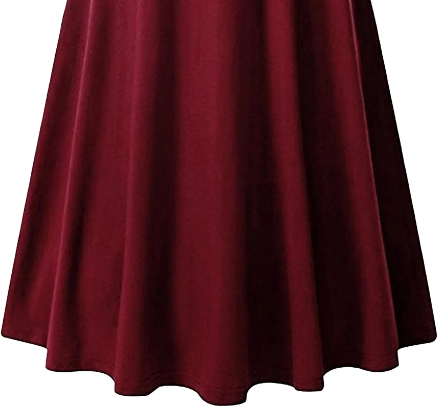 Женское повседневное платье миди A-силуэта с коротким рукавом, Wine Red — фото 2