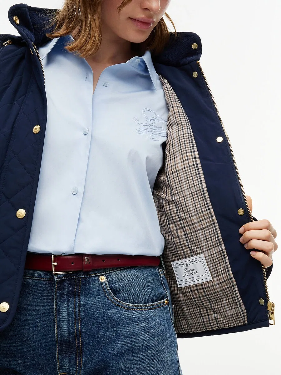Куртка TOMMY HILFIGER межсезонья синего цвета — фото 4