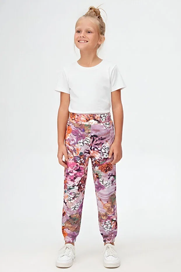 Детские спортивные штаны для девочек с принтом Mixed Rose Lovetti, Patterned