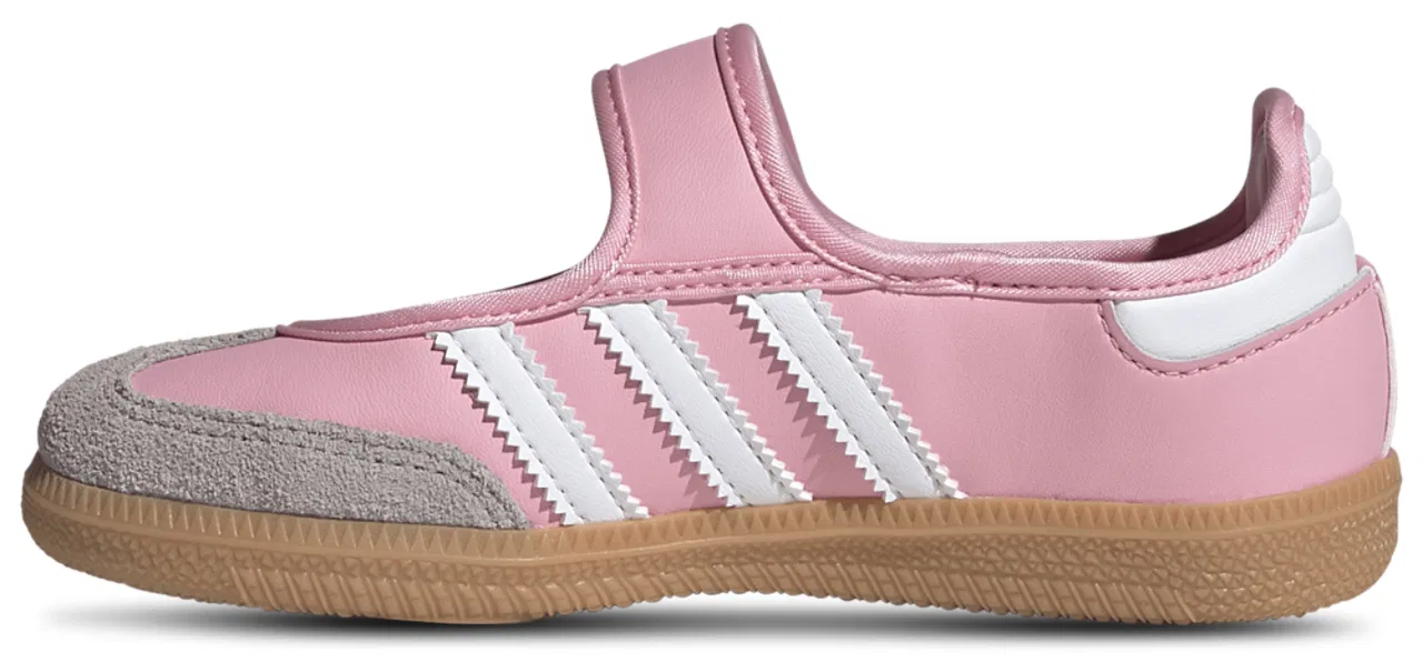 Кроссовки для девочек Samba Jane Adidas, цвет White/Light Pink/Gum — фото 2