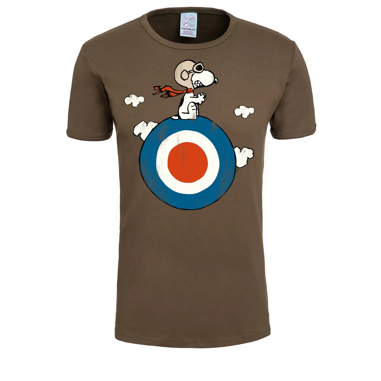 Детская хлопковая футболка с принтом Peanuts Snoopy Pilot LOGOSHIRT, Multicolor