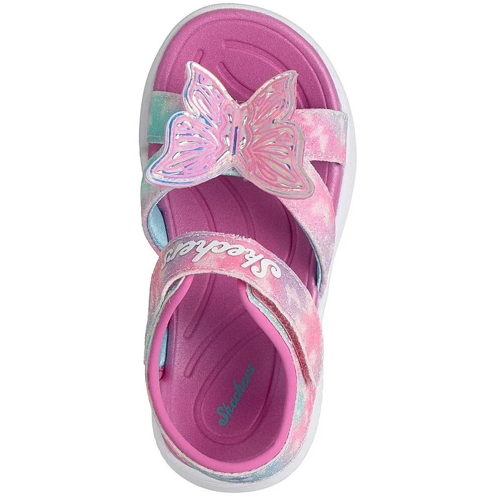 Детские сандалии с подсветкой Skechers S Lights-jumpsters Sandal Butterfly, Rosa — фото 2
