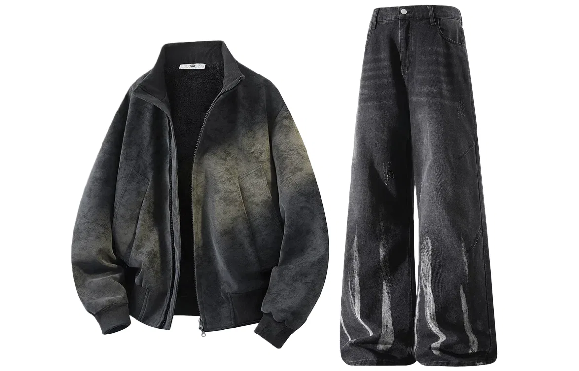 Детский комплект из куртки и брюк с воротником-стойкой X1617, Black