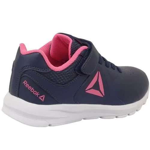 Детские спортивные полуботинки с липучками Reebok Rush Runner, Navyblau / Rosa — фото 3