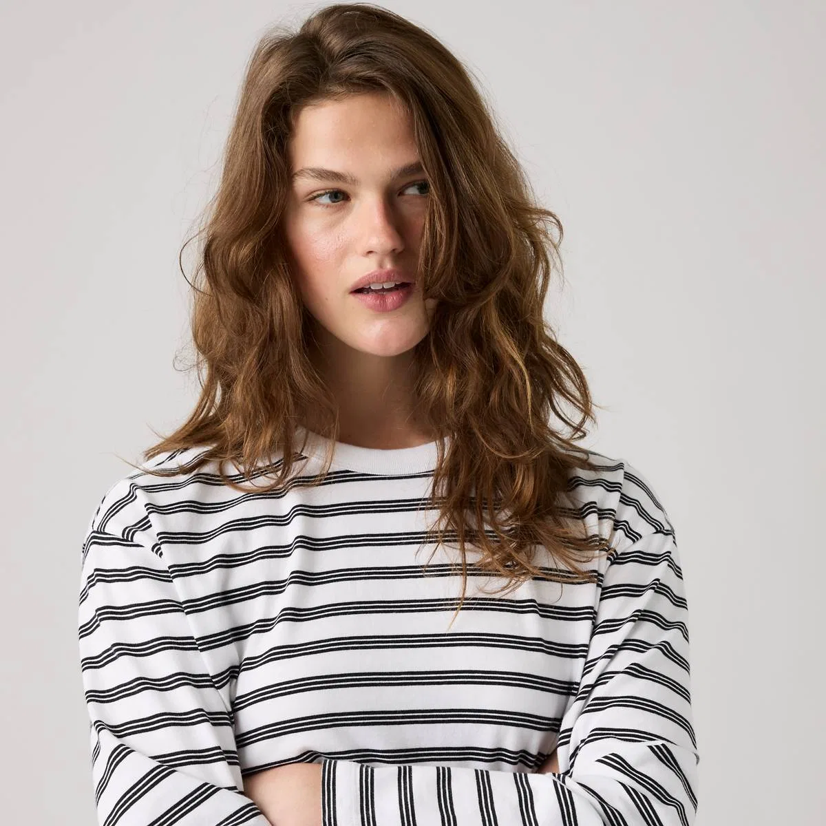 Винтажная футболка с длинными рукавами Levi's, Paloma Stripe Bright White - White — фото 2