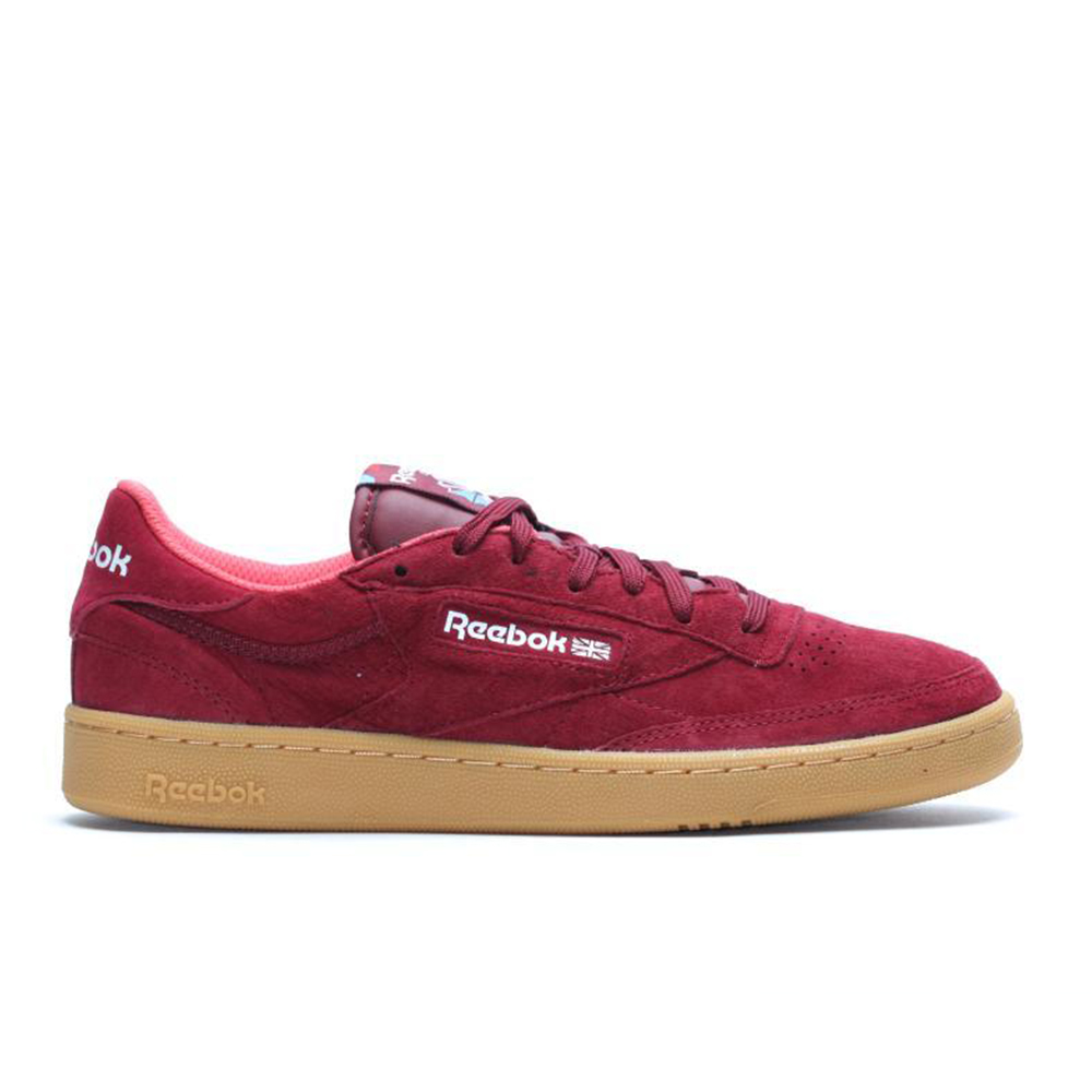 Кроссовки club c 85 indoor 'burgundy' Reebok, красный - фото