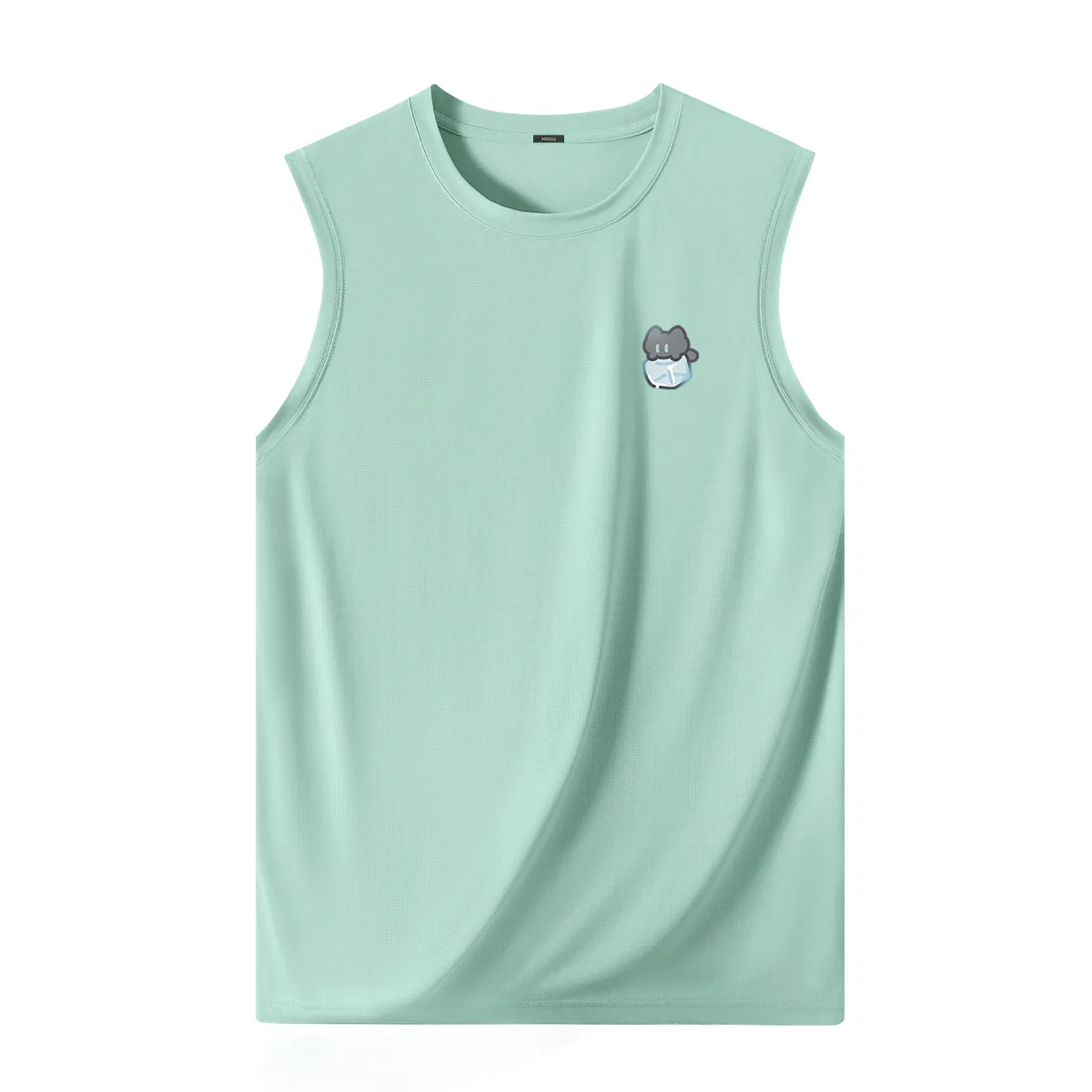 Детский топ-майка с принтом Ice Cube Cat Chest Logo MINISO, Aqua Green