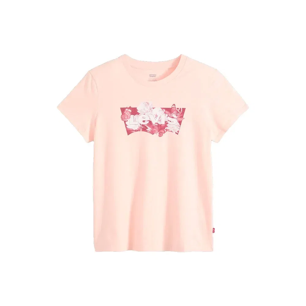 Женская хлопковая футболка The Perfect Short Sleeve T-Shirt Levi's, Pink — фото 3