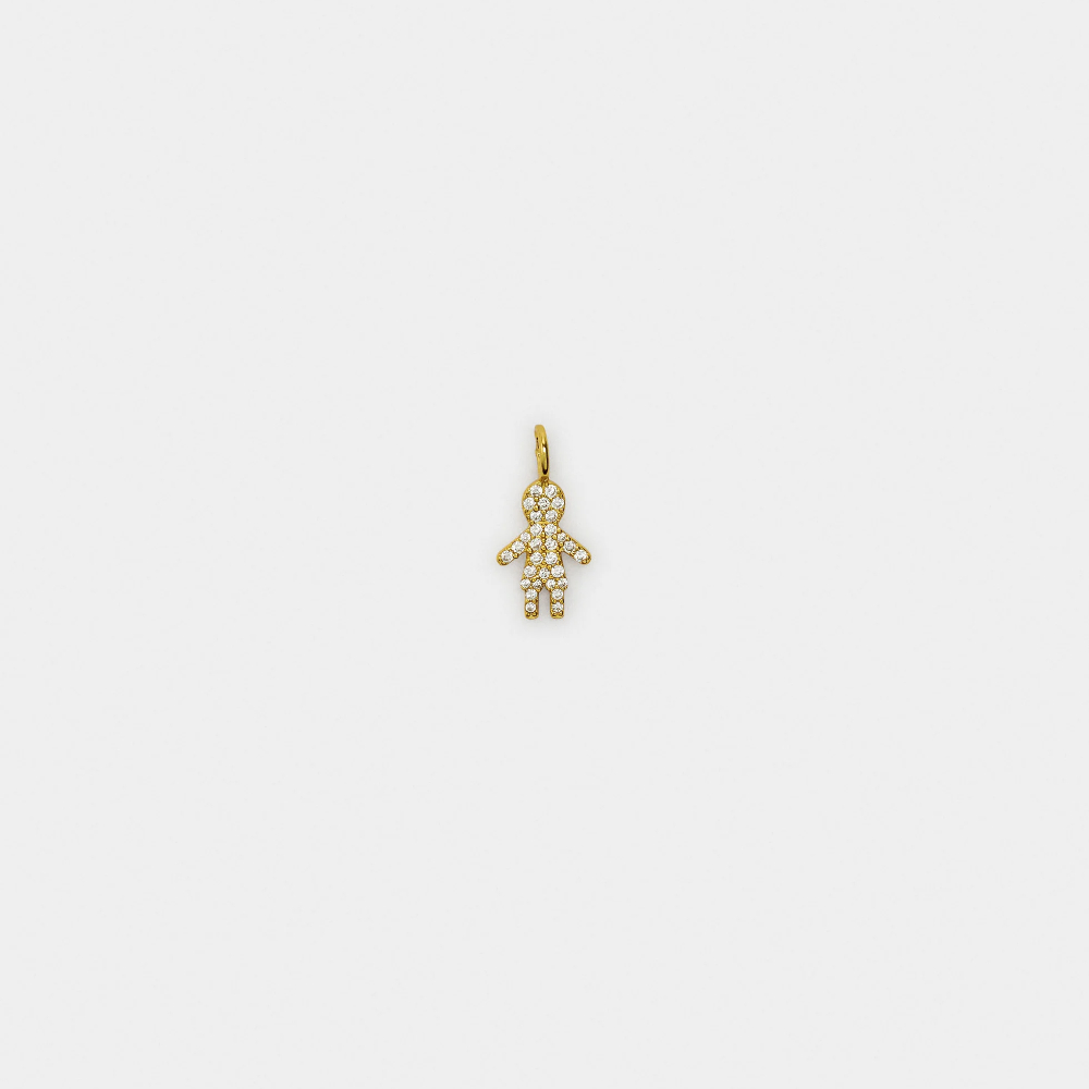

Подвеска Parfois Boy With Cubic Zirconia - 925 Sterling Silver, золотой
