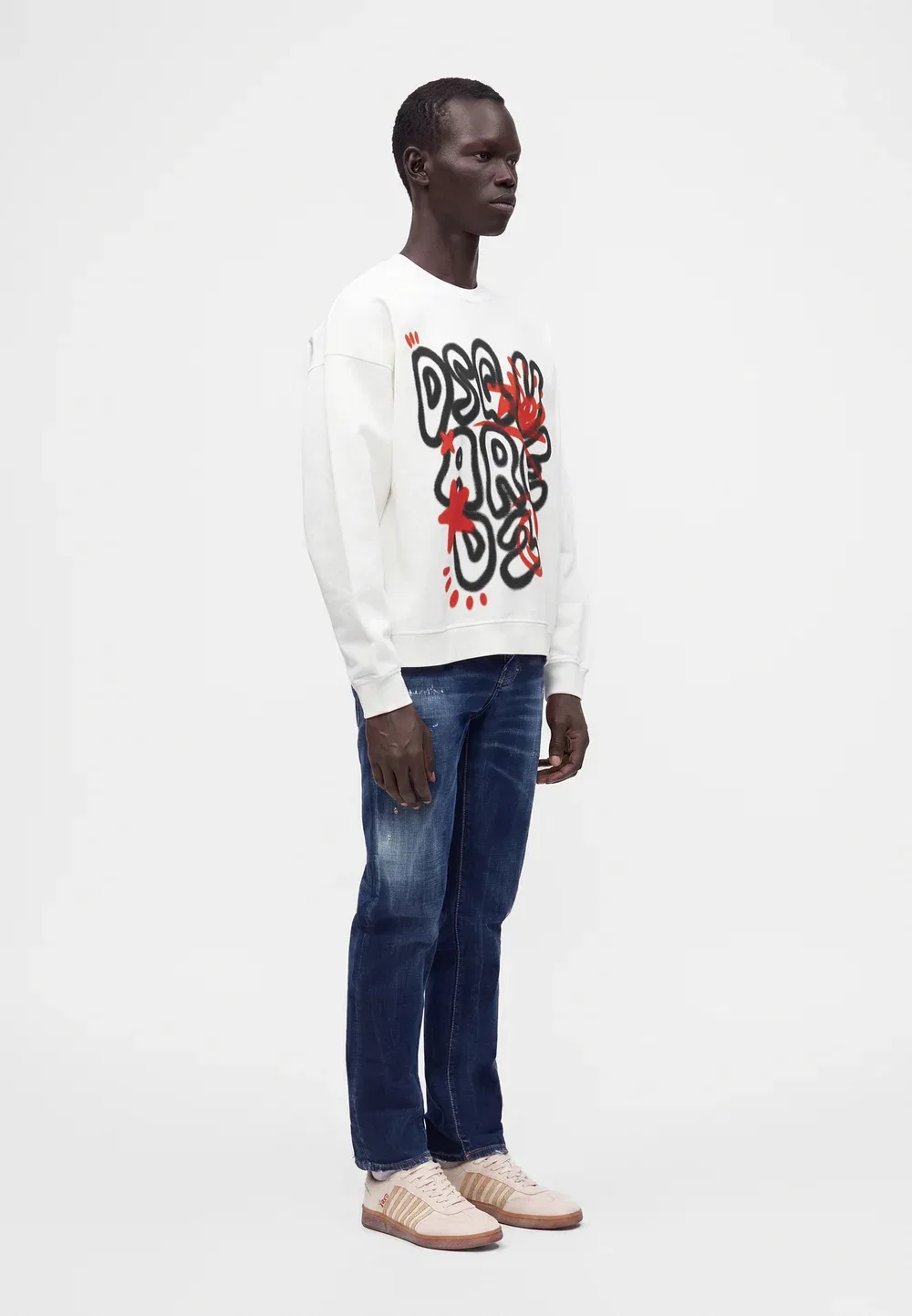 Толстовка свободного кроя Dsquared2, White — фото 4