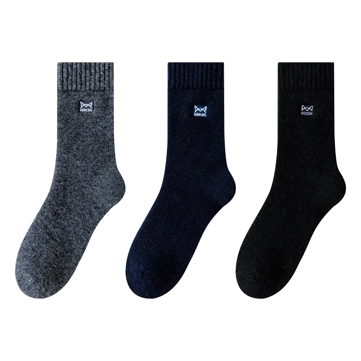 Детские носки-гольфы 3 пары Black Dark Gray Navy Blue MIIOW