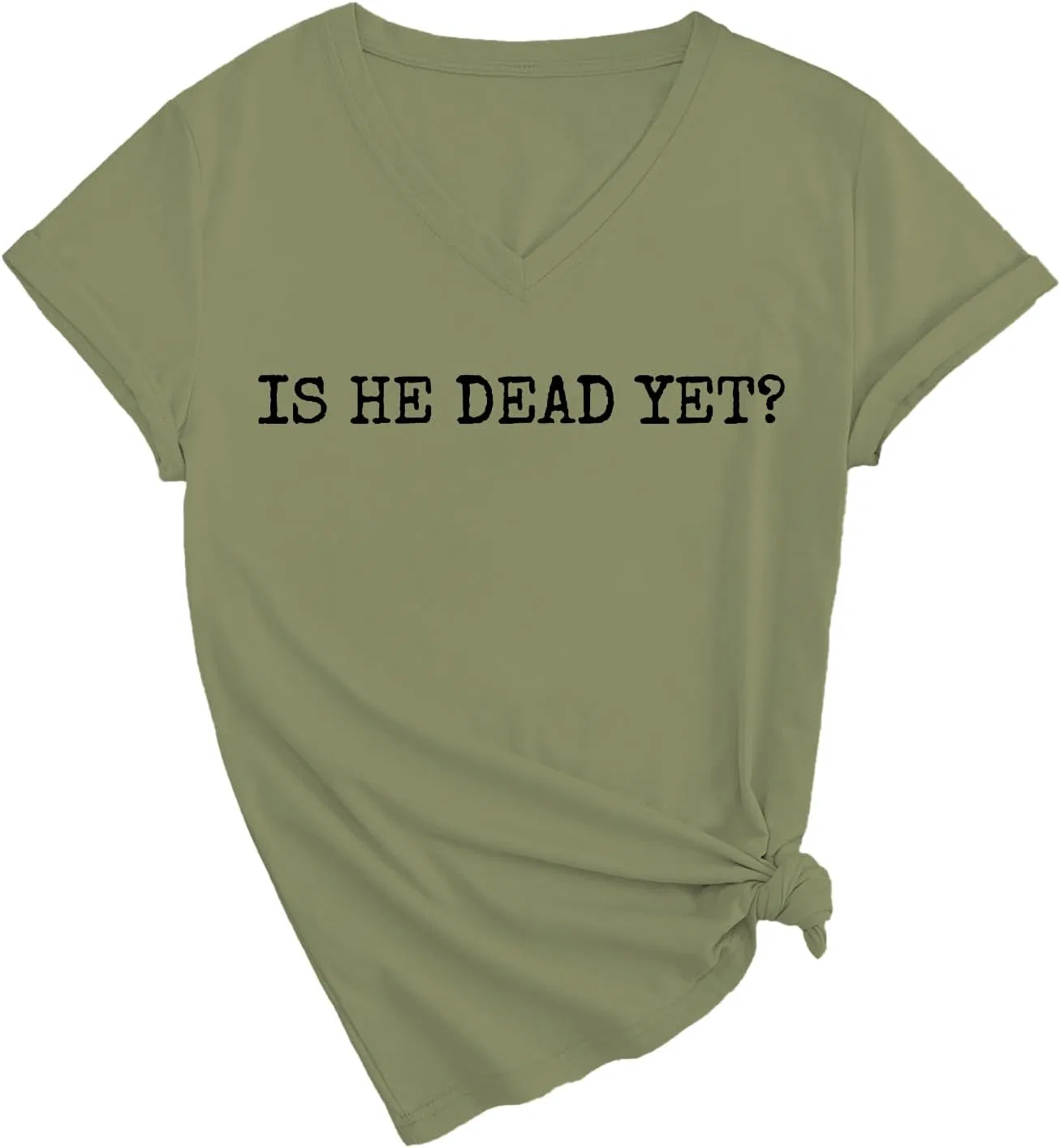 Футболка с принтом Is He Dead Yet, Olive Green