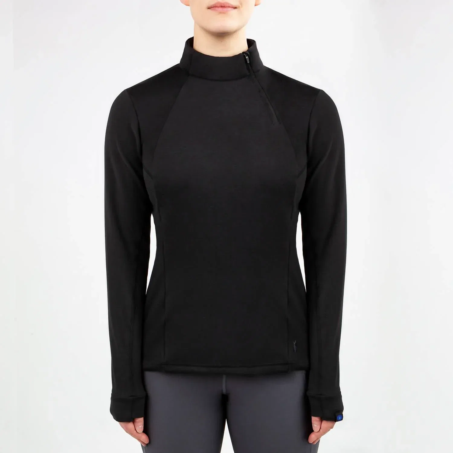 Детский лонгслив для девочек с длинным рукавом и полумолнией Himalayan Half Zip Top Irideon, черный