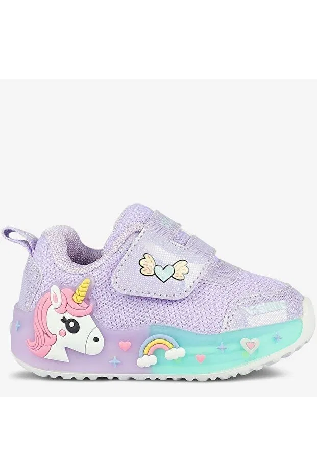 Детские спортивные туфли для девочек со светодиодами Meli First Step Baby Orthopedic Lighted Children's Sports Shoes Vicco, Lilac — фото 3