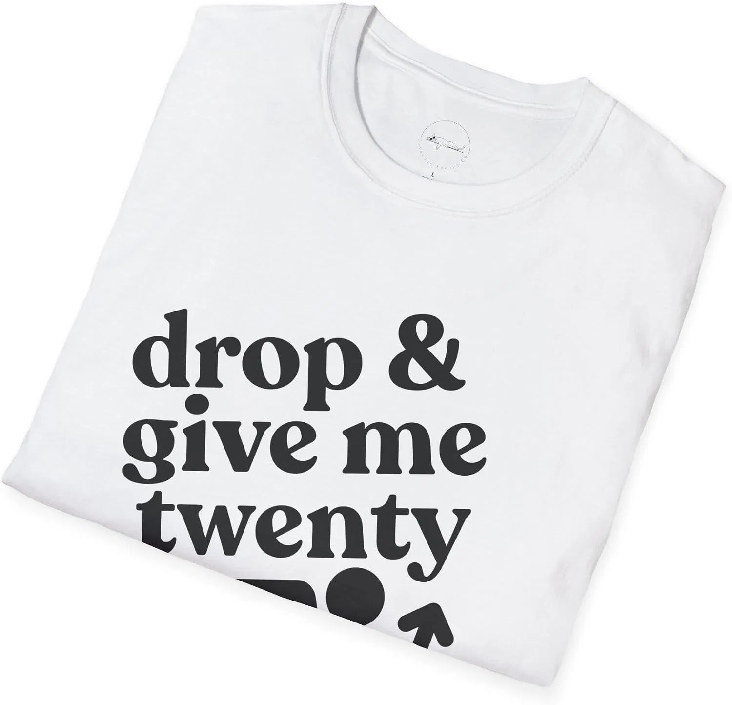 Футболка с принтом Drop and Give Me Twenty Gildan, White — фото 4