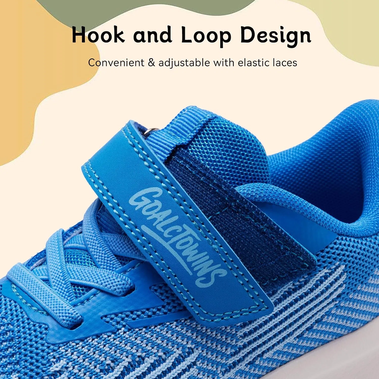 Детские кроссовки для девочек с широким носком GOALCTOWINS, Blue — фото 3