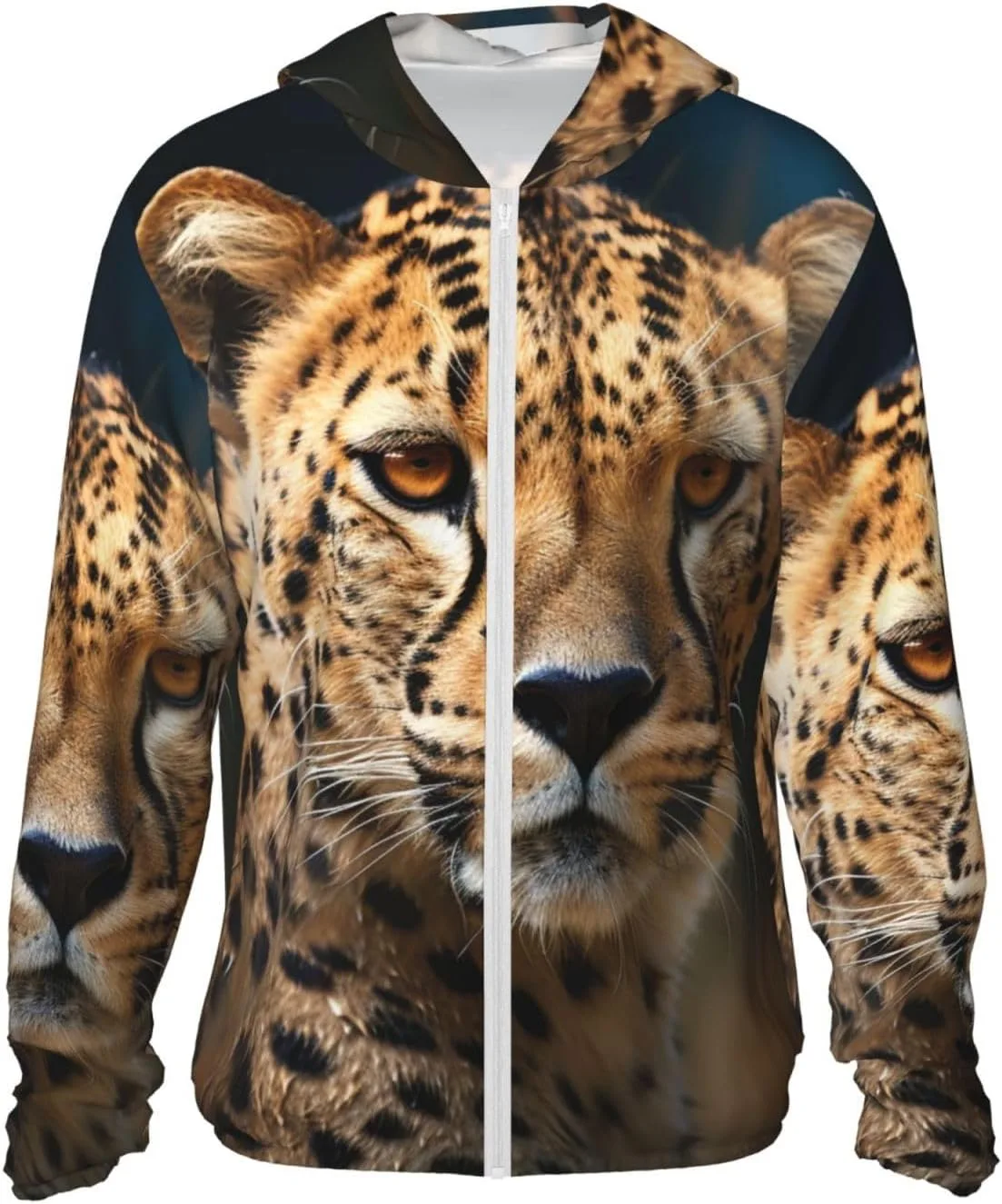 

Куртка-толстовка Cool Leopard с защитой от солнца Full Zip, UPF 50+, с длинным рукавом и карманом HJBNW