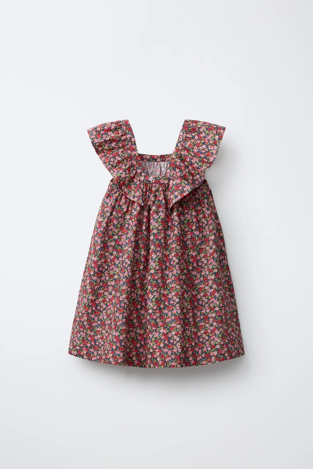 Платье с цветочным принтом, сшитое из ткани Liberty. ZARA, Pink — фото 2