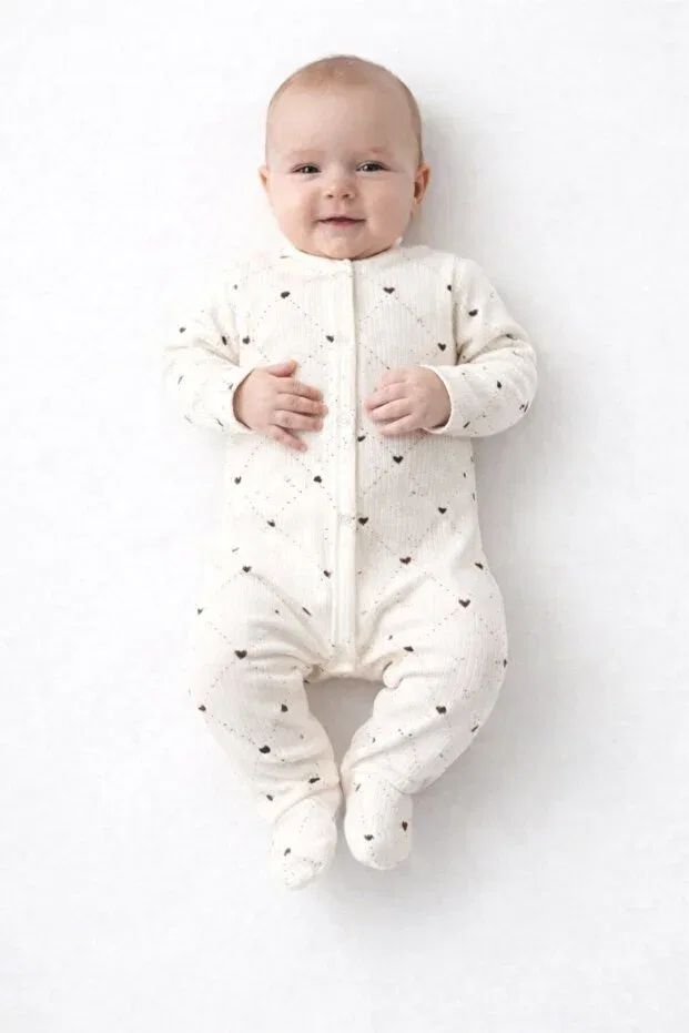 Детское боди-комбинезон для новорожденных хлопковый Enia Baby, Ecru