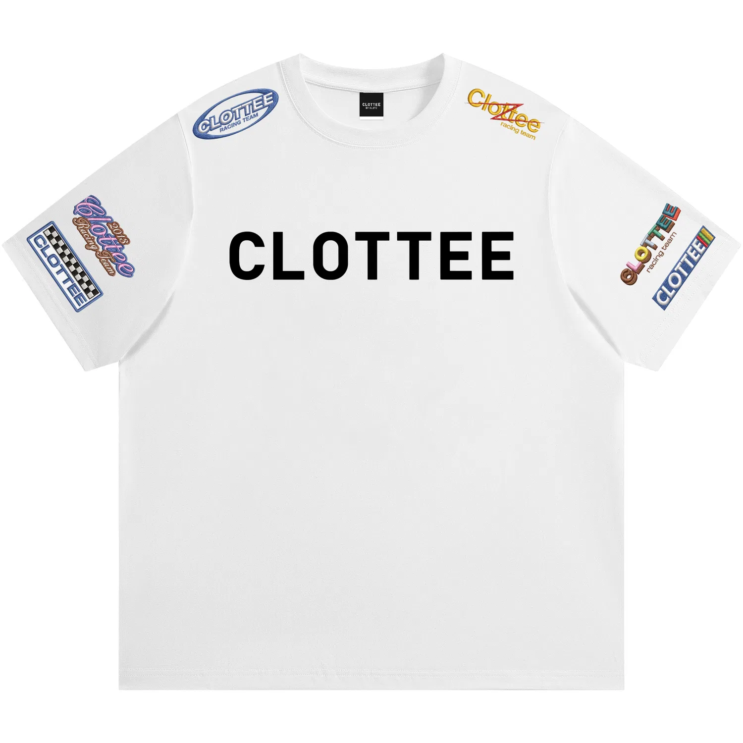 Детская футболка с круглым вырезом, прямой крой, Moderate Straight Fit, CLOT, Jade White