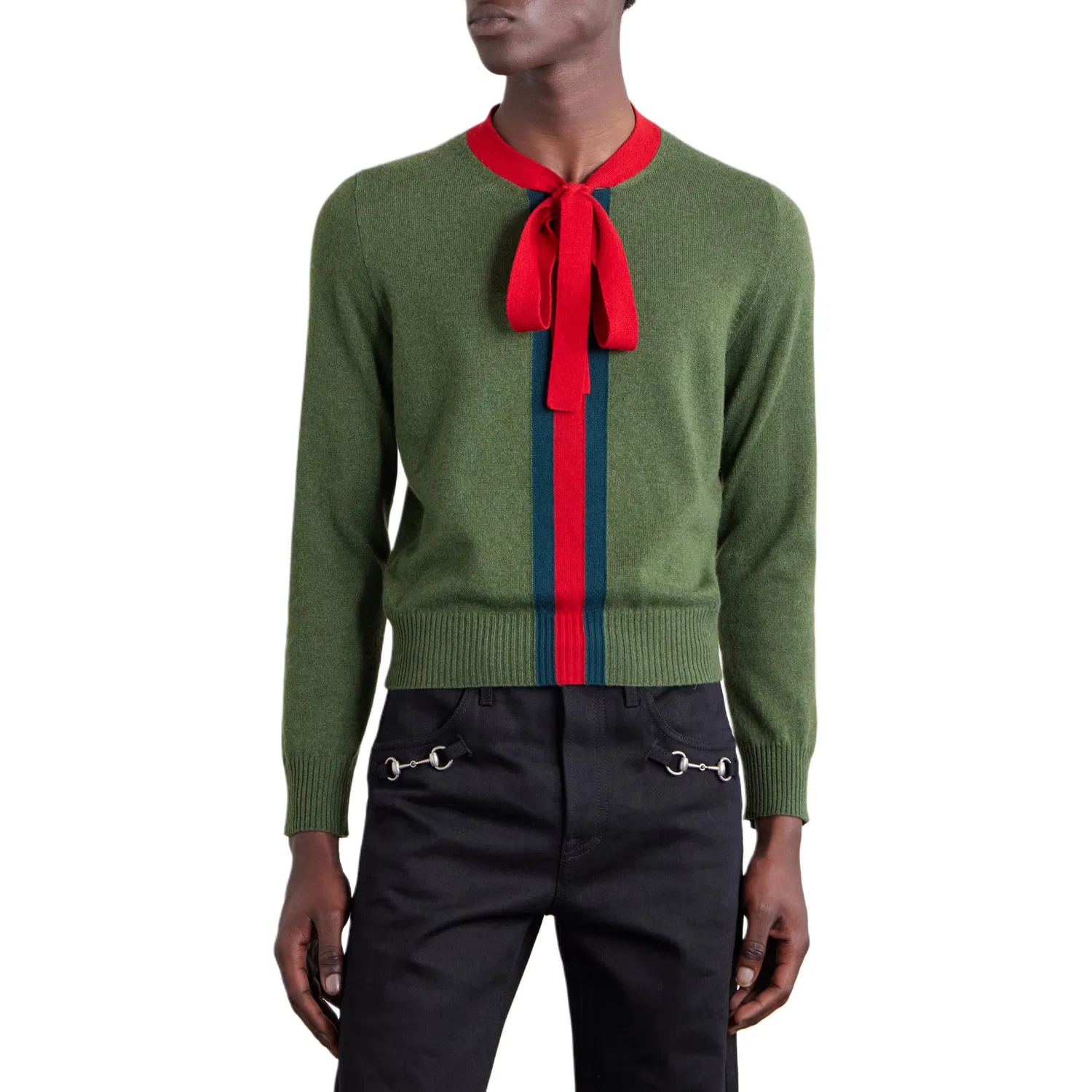 Мужской кашемировый свитер Green SS26 Cashmere Sweater GUCCI — фото 4