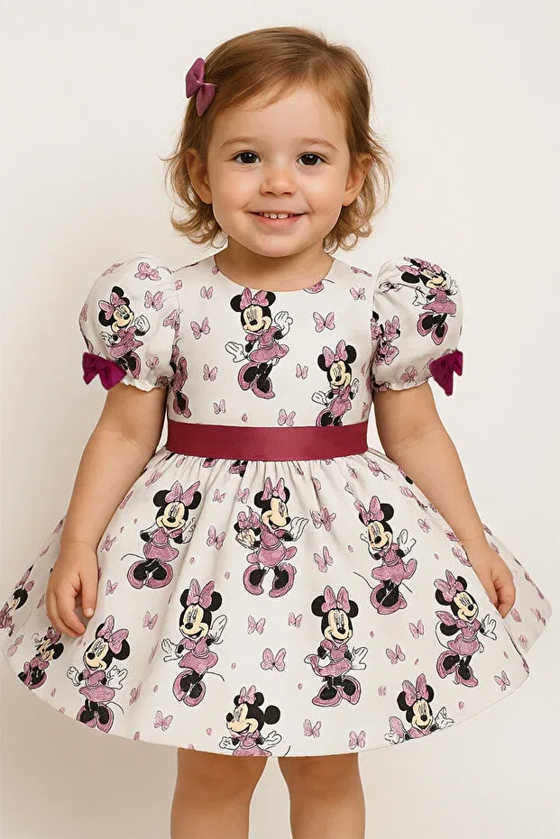 Детское платье для девочек с принтом Minnie Mouse Egolika Kids, Multicolor — фото 3