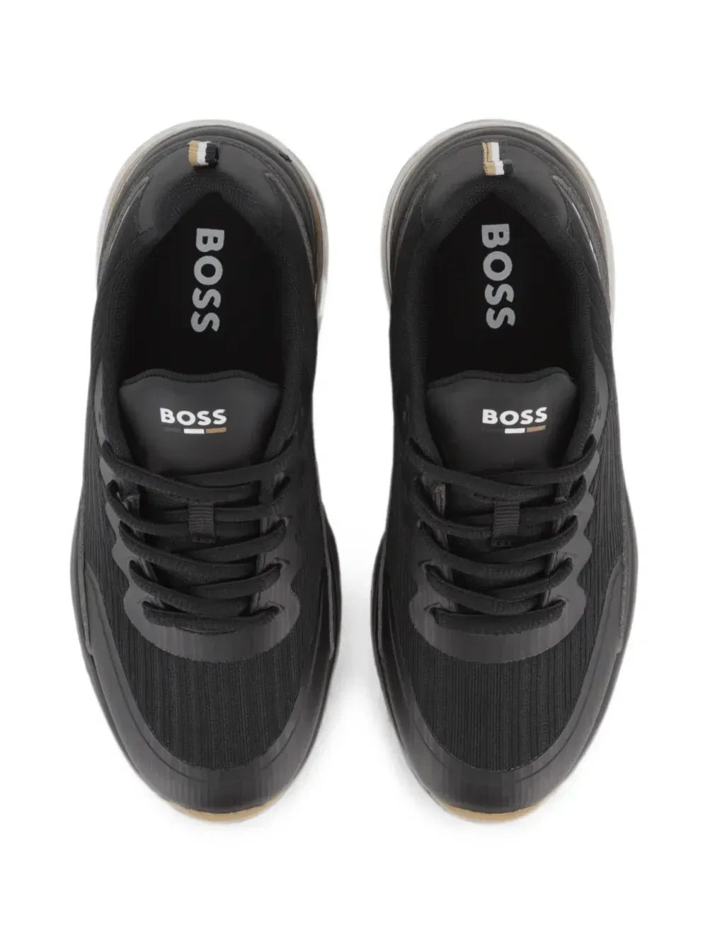 Кроссовки с панелями и логотипом Boss Kidswear, черный — фото 4