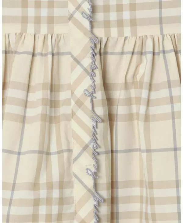 Детское платье для девочек хлопковое Burberry, Sesame Beige — фото 4