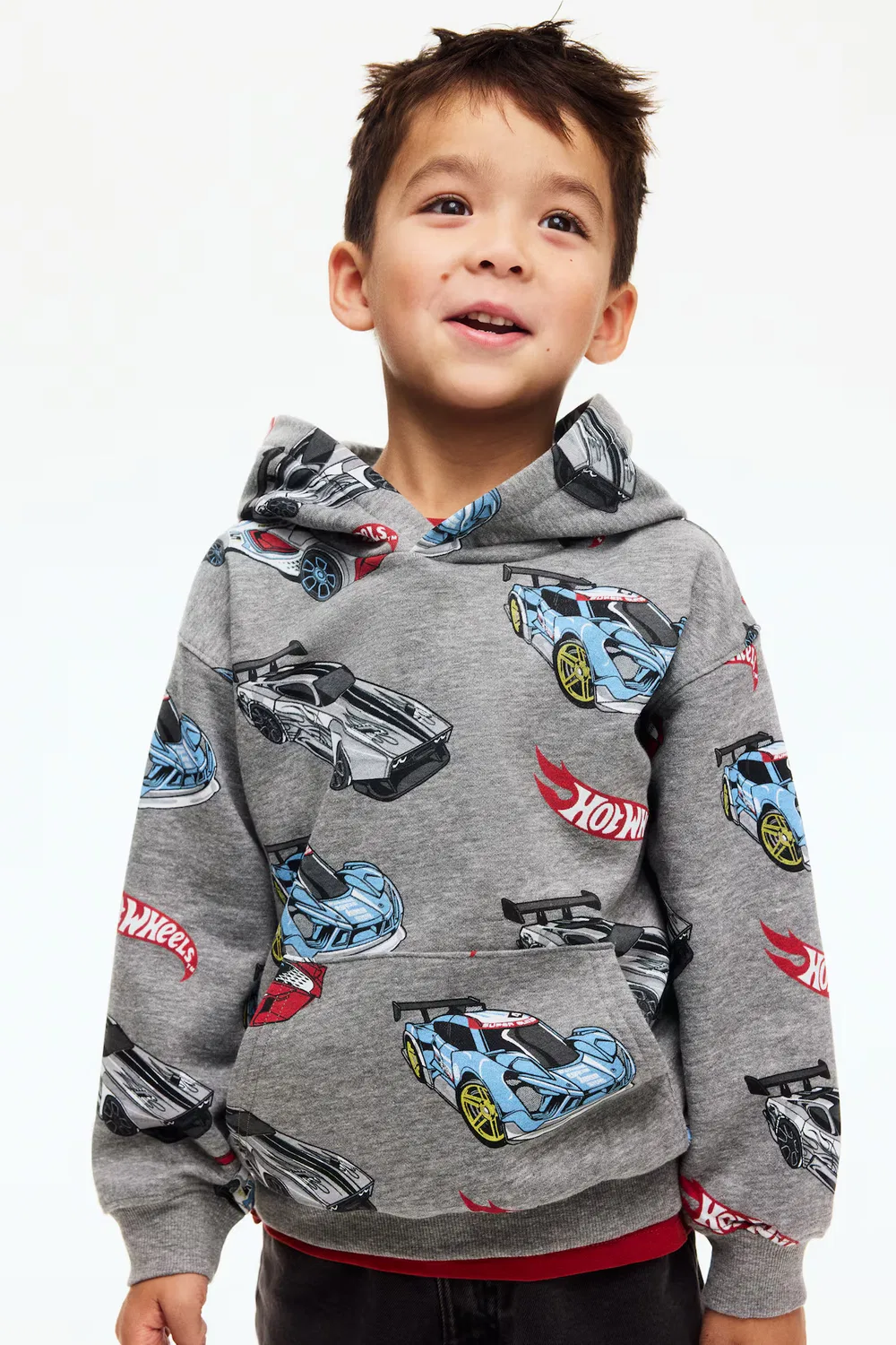 Худи с принтом H&M, Graumeliert/Hot Wheels