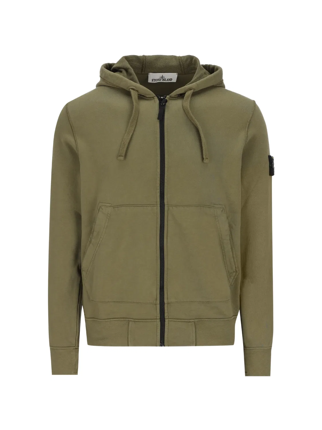 Stone Island Худи на молнии, зеленый