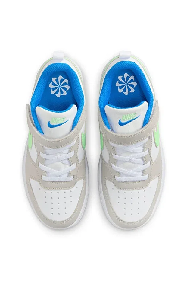 Детские кроссовки для прогулок из искусственной кожи Nike, White-Gray-Green — фото 4