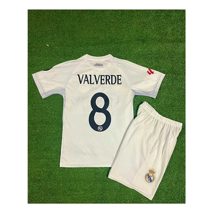 Детская футболка с принтом Real Madrid 2025-26 Federico Valverde, Белый Fair City