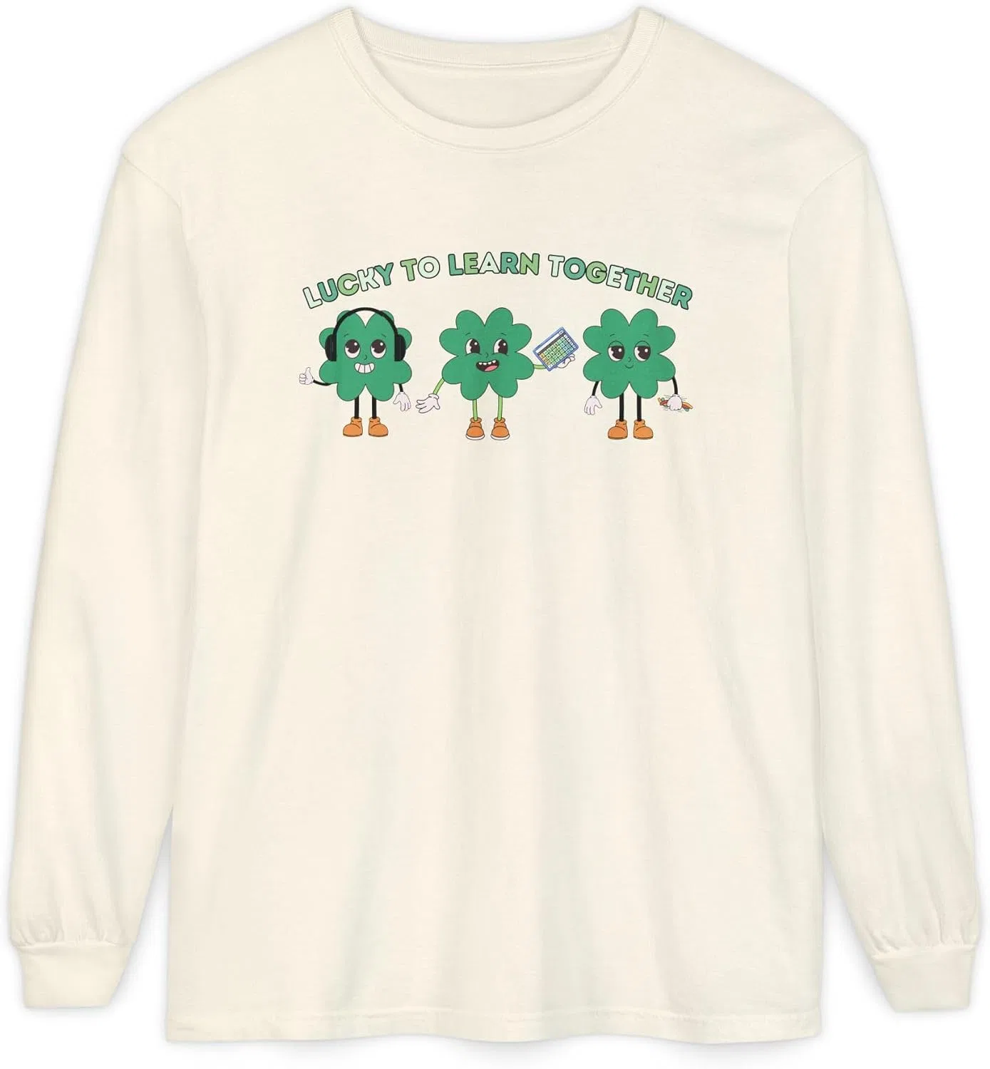 Футболка с длинным рукавом с принтом Inclusion and Acceptance Comfort Colors, Ivory