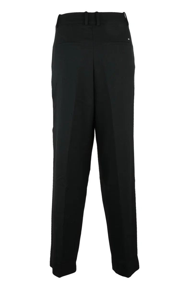 Женские брюки с широкими брючинами и защипами спереди Classic Wide Leg Trousers Tommy Hilfiger, черный — фото 2